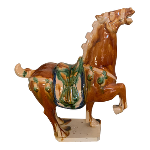 Tang-Style Chinese Ceramic Prancing Horse