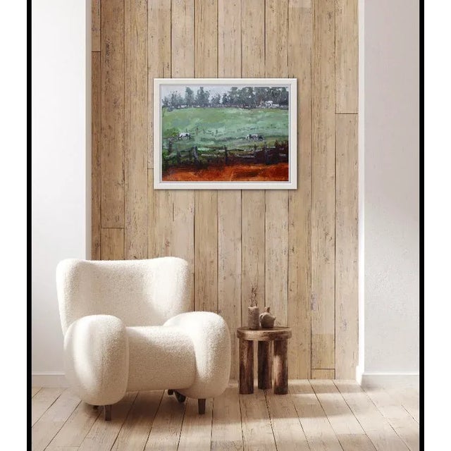 Horses in Field, Expressionist Landscape Oil Painting For Sale - Image 4 of 6