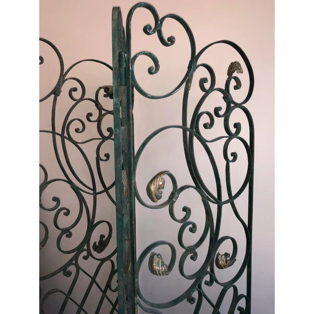 Metal Antique French Wrought Iron Screen For Sale - Image 7 of 7