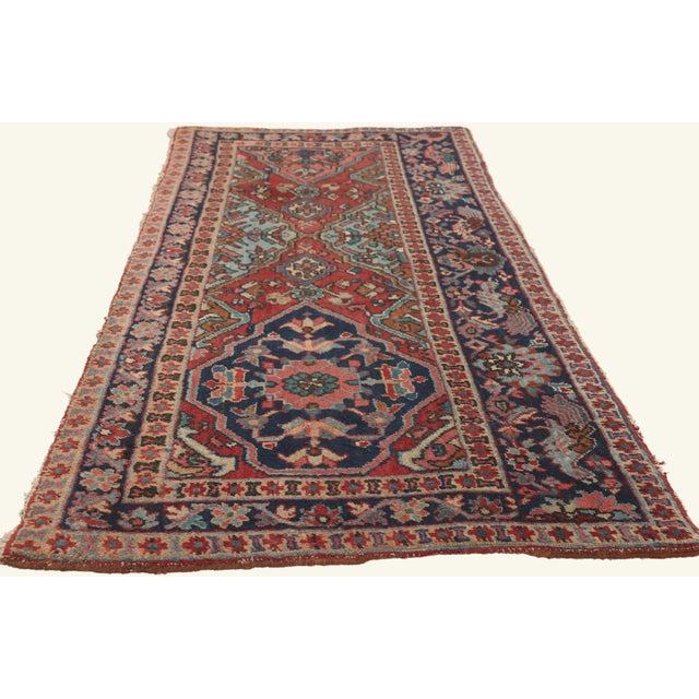 English Antique Persian Heriz Rug, 02'07 X 06'03 For Sale - Image 3 of 10