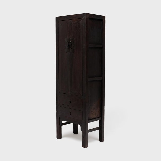 Early 20th Century Chinese Slender Dowry Cabinet, C. 1900 For Sale - Image 5 of 6