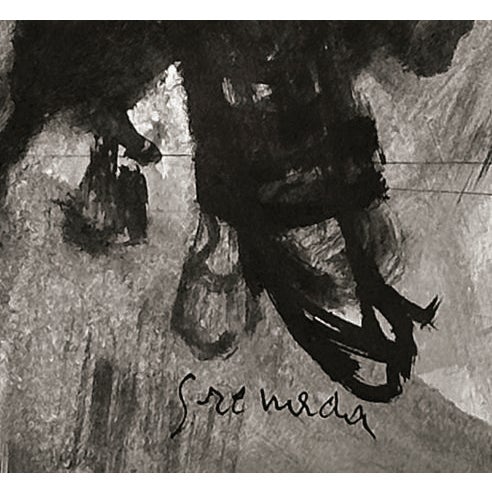 Mid 20th Century Vintage Mid Century French Abstract Black and White Painting on Paper of Man on Donkey, Signed by Righetti With Mat For Sale - Image 5 of 5