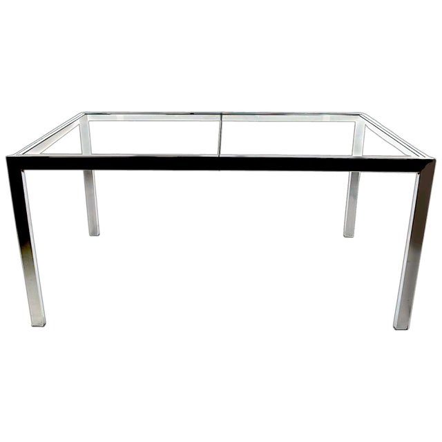 Modernist Milo Baughman for D. I. A. Chrome and Glass Dining Table With 20” Leaf Extension For Sale - Image 13 of 14