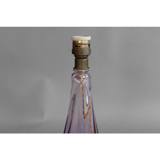 1960s Glass Table Lamp from Val Saint Lambert, 1960s For Sale - Image 5 of 7