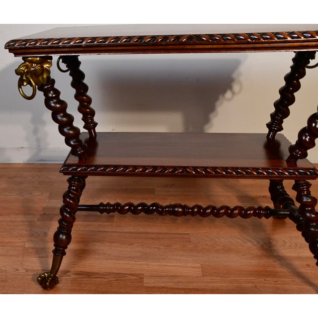 Late 19th Century 1890s Antique Victorian G. Kammerer Mahogany Center Table / Hall Table For Sale - Image 5 of 12