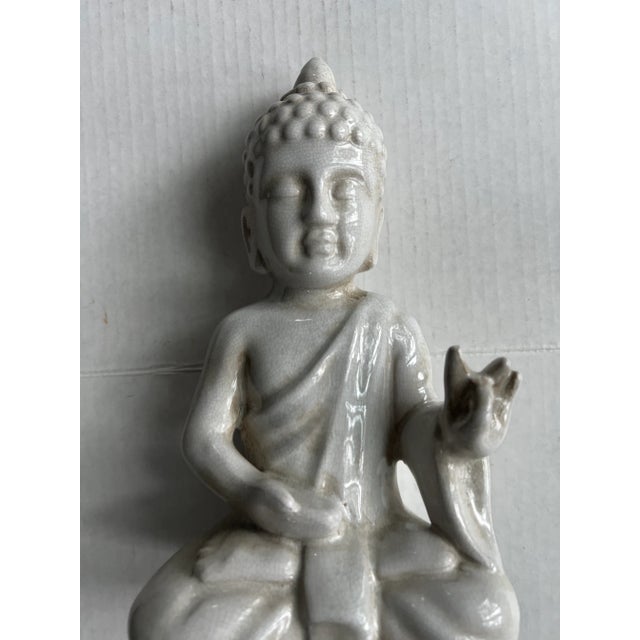 White Porcelain Thai Buddha Figurine For Sale - Image 9 of 11