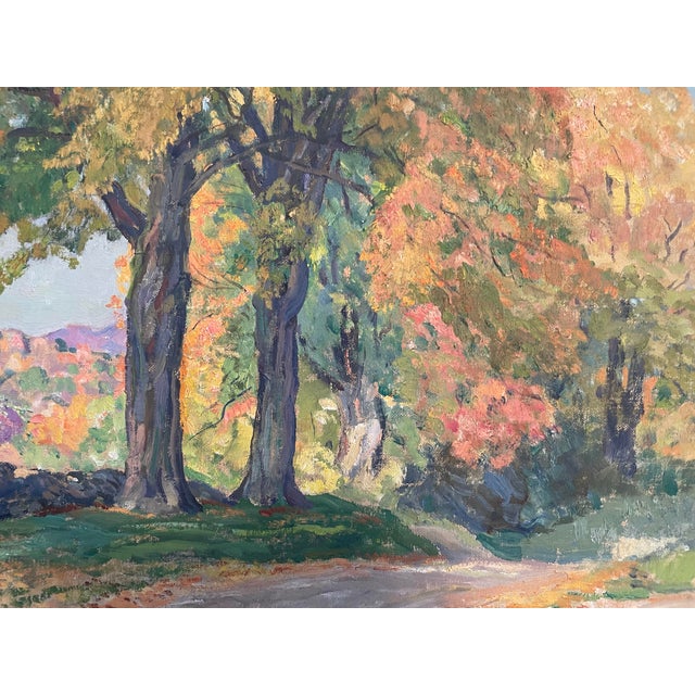Contemporary "Autumn Woodland", George Laurence Nelson Original Oil Painting, 1955 For Sale - Image 3 of 10