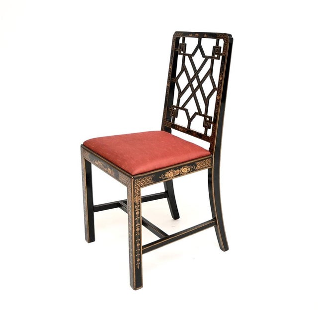 Antique Lacquered Chinoiserie Chair, 1900 For Sale - Image 4 of 10