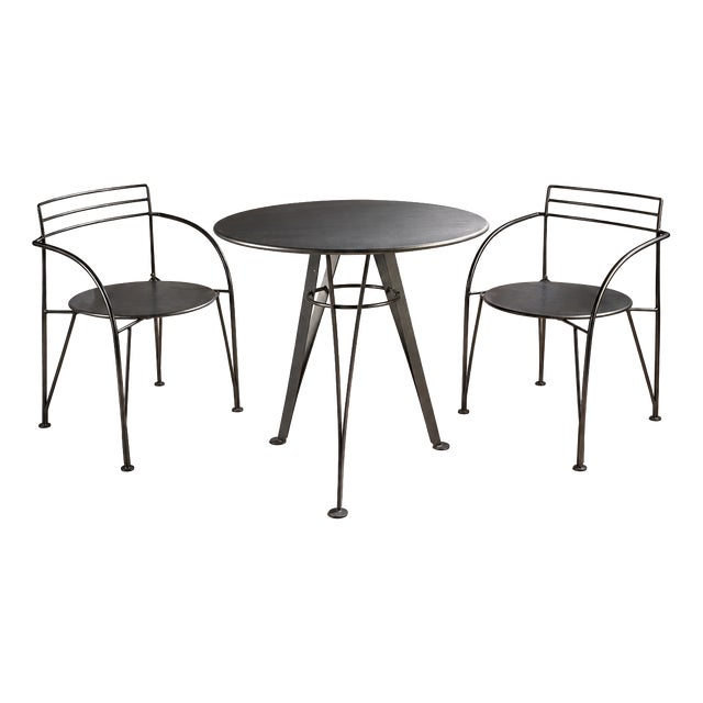 Table and Armchairs by Pascal Mourgue, 1980s, Set of 3 For Sale