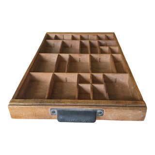 Antique Hamilton Wooden Typeset Letterpress Drawer Printers Tray For Sale