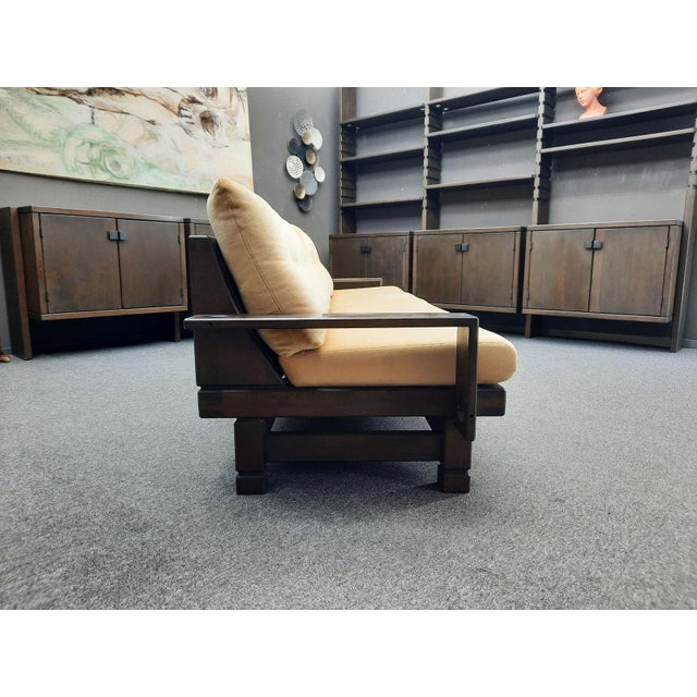 Wood Brutalist Four-Seater Sofa by Klaus Rausch, 1960s For Sale - Image 7 of 18