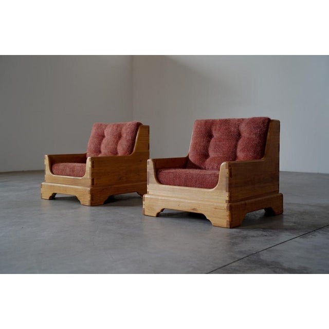 Rustic Oak Lounge Chairs, France, 1960s, Set of 2 For Sale - Image 5 of 14
