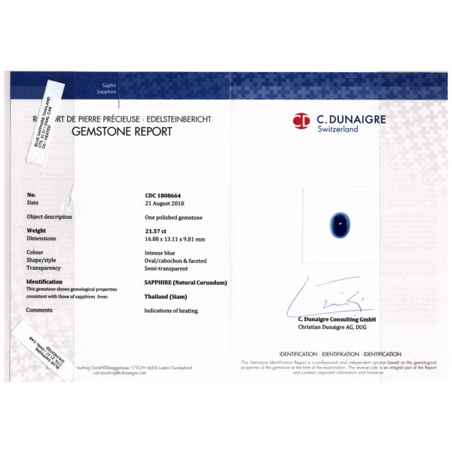 21.57 CTW Thai Sapphire & Diamond 14k White Gold Ring, Size 7 For Sale - Image 11 of 11