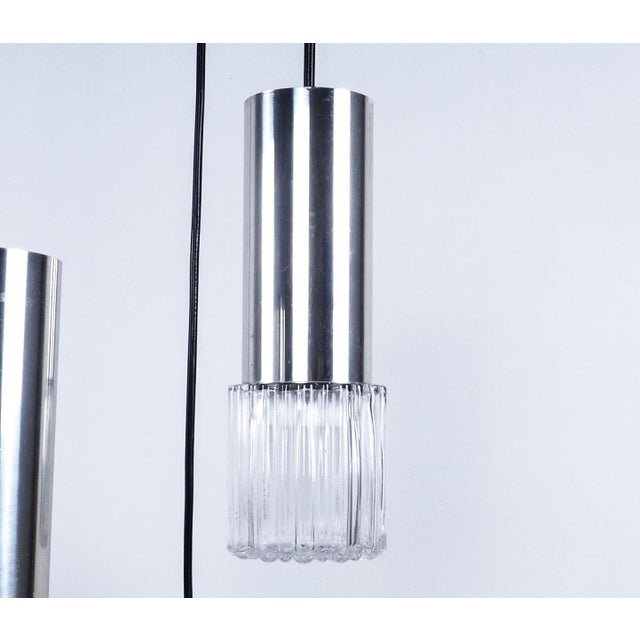 Vintage Glass and Chrome Cascade Pendant Lamp, 1960s For Sale - Image 11 of 13