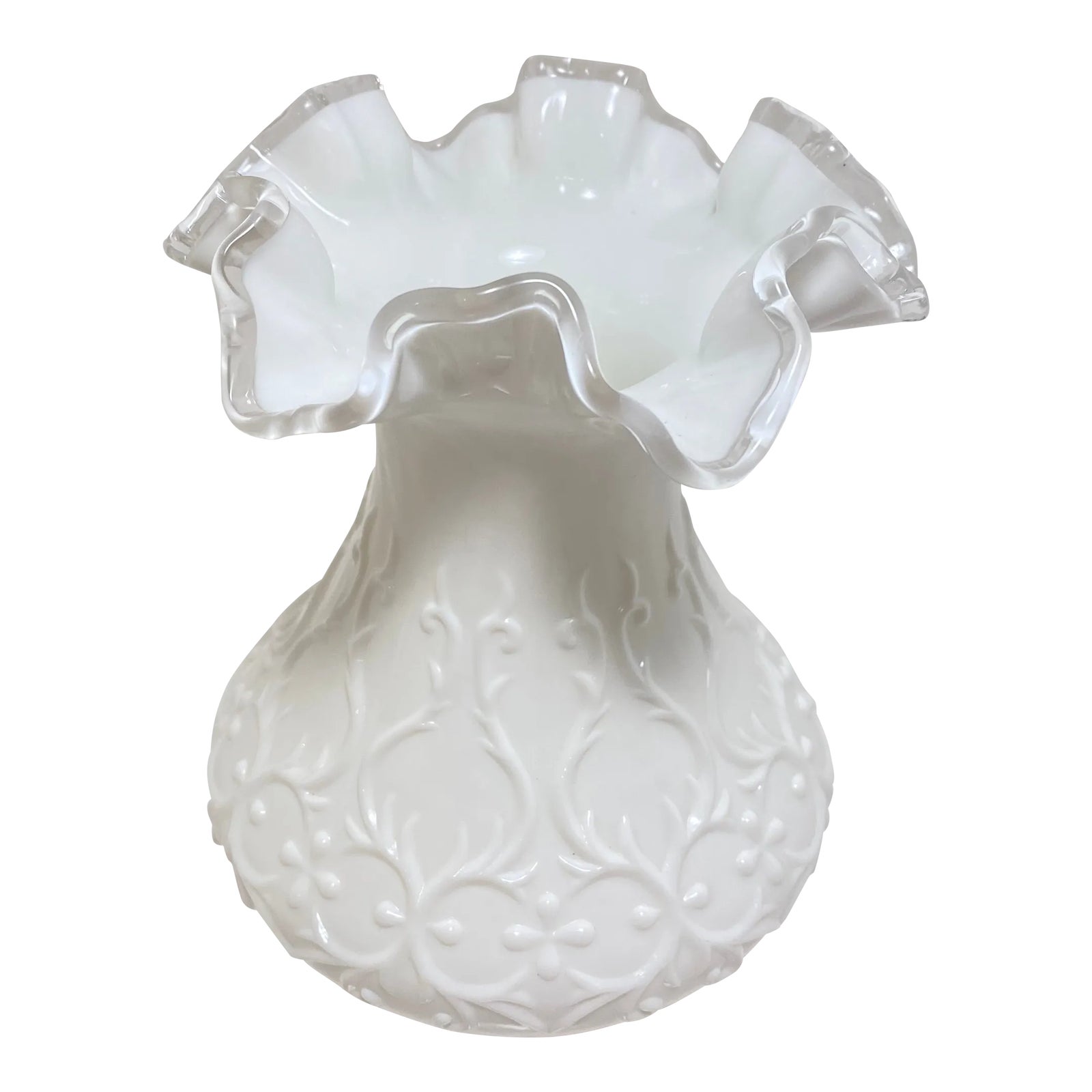 フェントン　アンティークガラス　小物入れ　Fenton silver crest フェントン アンティークガラス 小物入れ Fenton silver crest