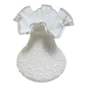 Mid 20th Century Fenton Silver Crest Spanish Lace Vase
