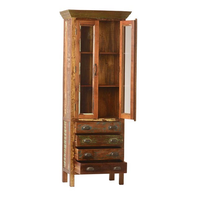 Reclaimed Wood Glass Door Chairish