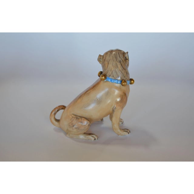 Ceramic German Pair of Dresden Male & Female Bulldog Porcelain Figures For Sale - Image 7 of 9