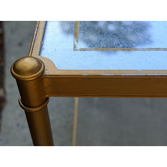 Lillian August 'Anton' Aged Brass and Shagreen Side Table For Sale - Image 9 of 14