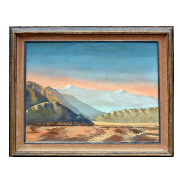 Mid Century Desert Mountain Landscape by Faith Dougherty For Sale