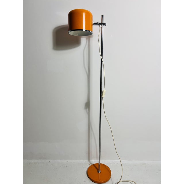 Brown Midcentury Orange Space Age Floor Lamp by Staff, Germany, 1970s For Sale - Image 8 of 12