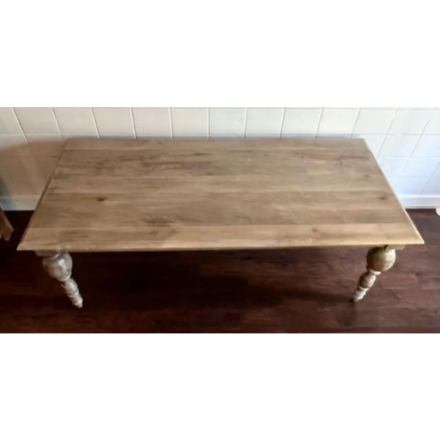 2020s 72" Rustic Solid Mango Wood Baluster Dining Table - Seats 6 For Sale - Image 5 of 5