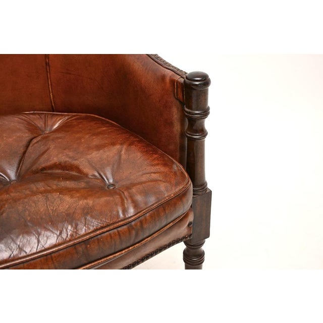 Vintage Georgian Style Leather Armchair, 1930 For Sale - Image 10 of 11