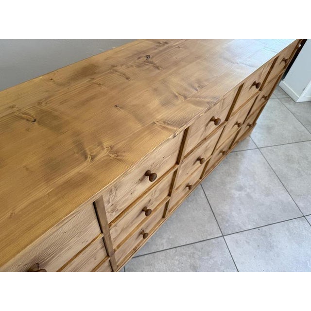 Rustic Apothecary Shop Chest in Softwood For Sale - Image 10 of 16