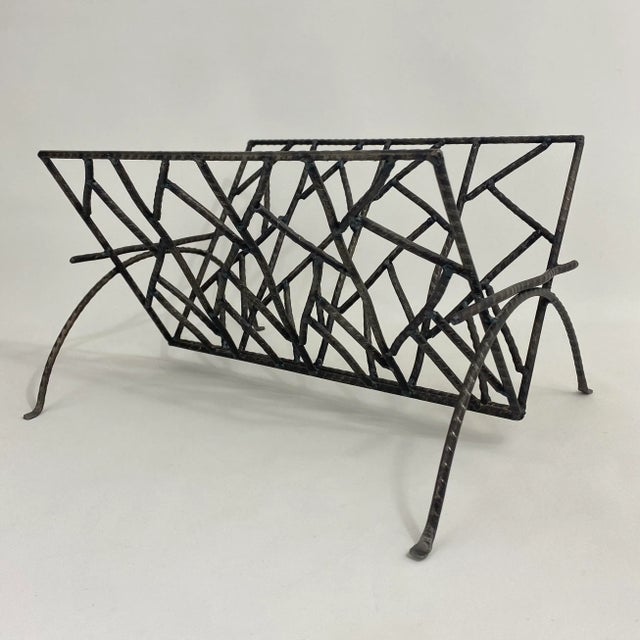 Brutalist Artist Studio Iron Magazine/Book Rack For Sale - Image 13 of 13