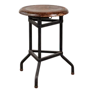 Adjustable Stool With Wood Seat by Campbell Corporation