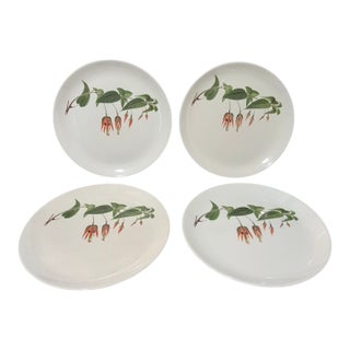 Vintage Four Salem u.s.a Floral Primrose Fuchsia Dinner Plates For Sale