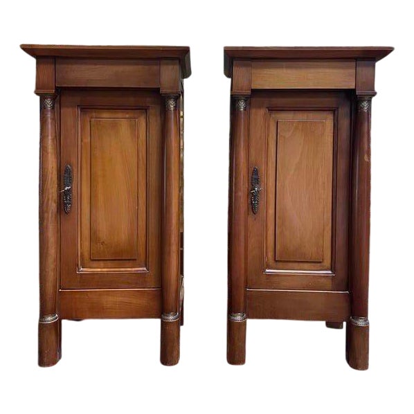 Empire Style Bedside Tables, Set of 2 For Sale