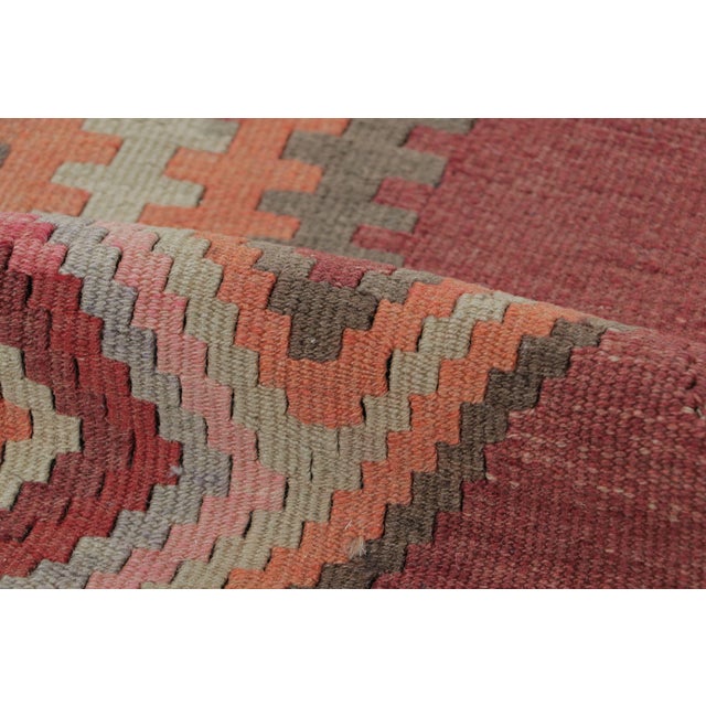 Vintage Persian Meshkin Runner Kilim in Red With Diamond Medallion - Rug & Kilim For Sale In New York - Image 6 of 7