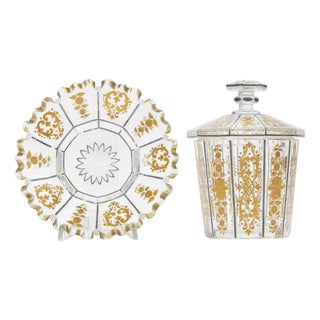 Directoire Crystal and Gold Vase, Set of 2 For Sale