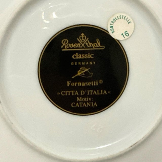 Ceramic Late 20th Century Cup and Saucer - Rosenthal Designed by Fornacetti - Citta d'Italia - Catania For Sale - Image 7 of 9