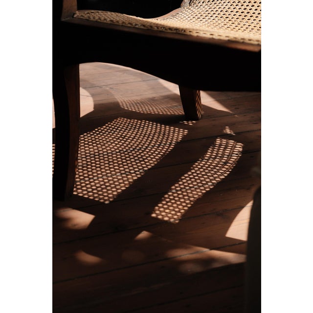 Lounge Chair with Cane Seat and Swing-Out Armrests, 1870s For Sale - Image 10 of 11
