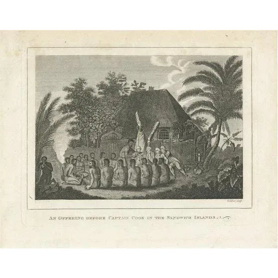 The Ceremonial Offering to Captain Cook in Hawaii, 1778, Paper For Sale - Image 6 of 6