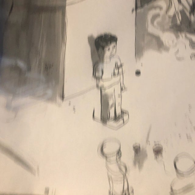 Original Vintage Abstract Surrealist Watercolor Painting 1970’s For Sale - Image 4 of 6