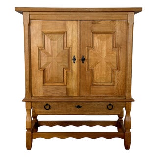 Scandinavian Modern Oak Two-Door Cabinet by Henning Kjærnulf, 1960s For Sale