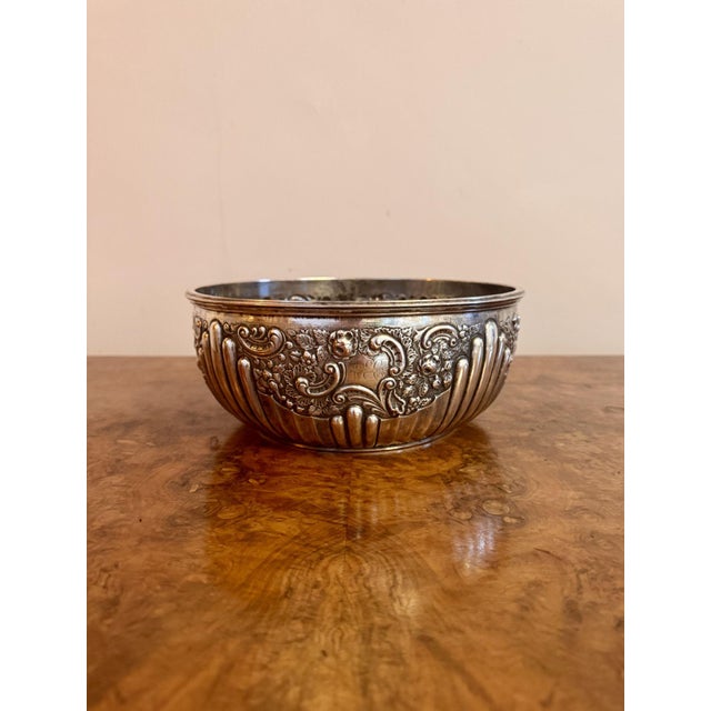 Large Antique Victorian Silver Plate Bowl, 1860 For Sale - Image 7 of 7