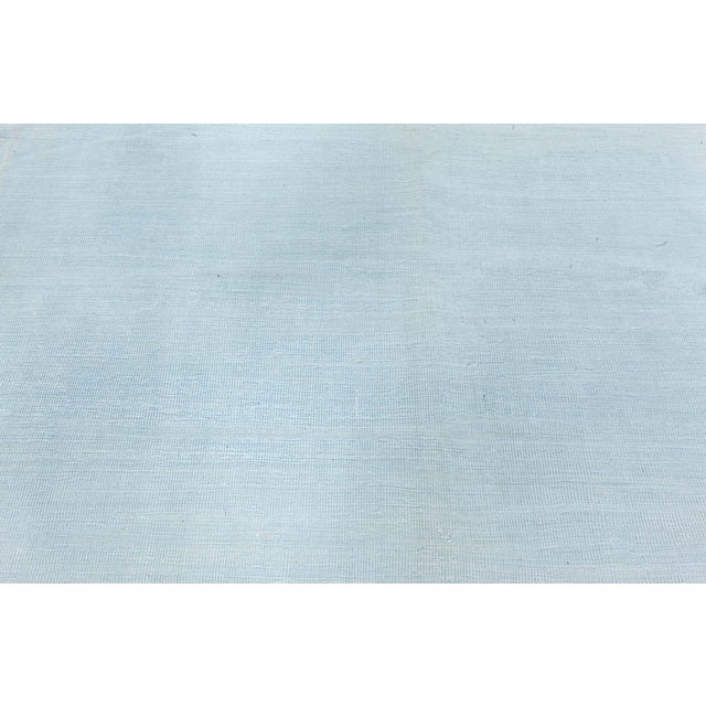 Doris Leslie Blau Vintage Indian Dhurrie Blue Rug For Sale - Image 4 of 10