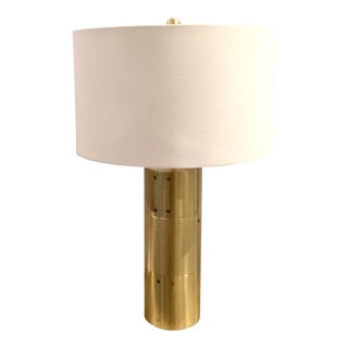 Industrial Modern Brass Cylinder Table Lamp For Sale