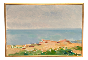 Eric Elfvén, Coast, 1950s, Oil Painting on Panel, Framed