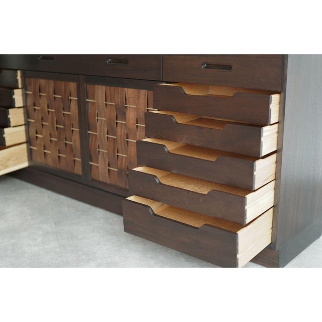 Basket Weave Credenza by Edward Wormley in Mahogany, C. 1960s For Sale - Image 9 of 11