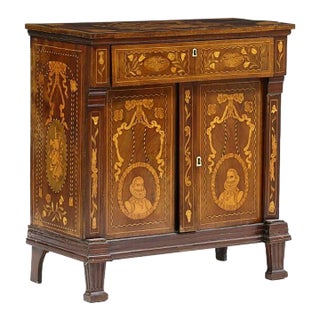 Mid-19th Century Continental Marquetry Inlaid Cabinet For Sale