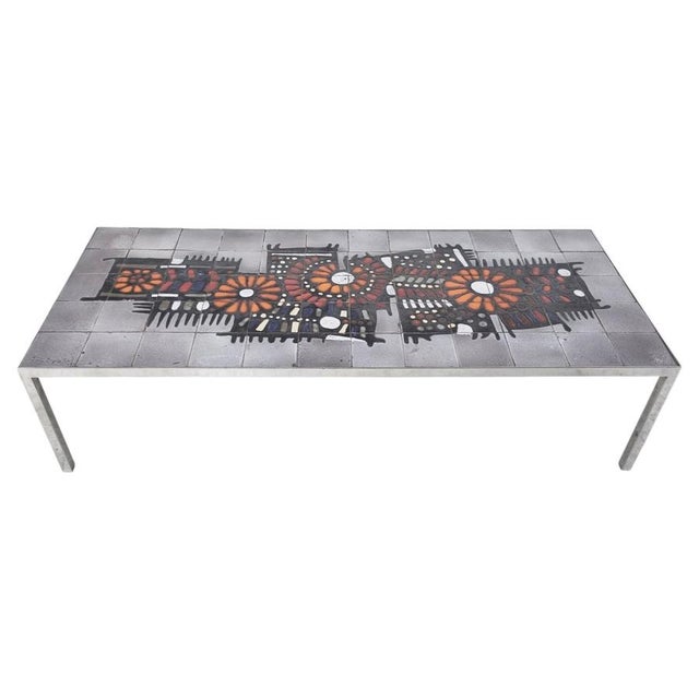 Vintage Ceramic Coffee Table attributed to Perignem, 1960s For Sale - Image 11 of 11