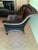 Heywood-Wakefield Antique Heywood-Wakefield Black Wicker Lounge Chair, Bar-Harbor Style For Sale - Image 4 of 9