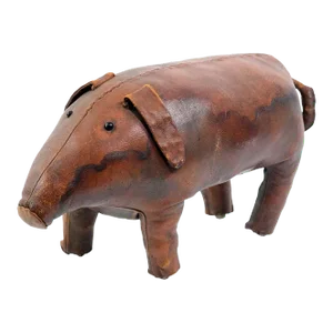 Antique Hand Sewn Large Leather Pig
