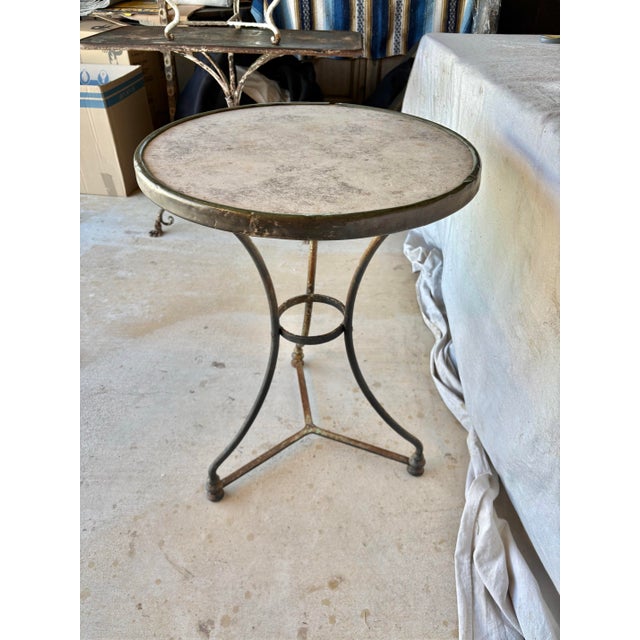French Late 19th Century French Iron and Stone Bistro Garden Table For Sale - Image 3 of 12