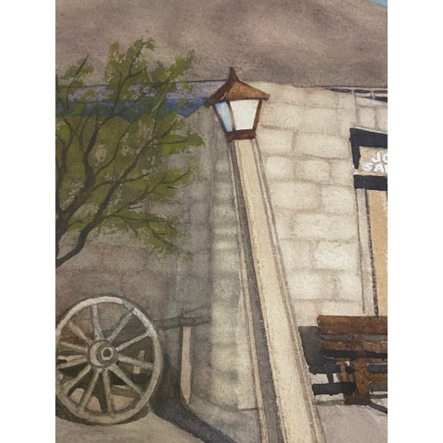 Sky Blue Art Ellis "Calico Mine, Joe's Saloon" Original Watercolor C.1980 For Sale - Image 8 of 12